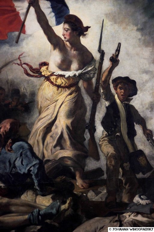 Visite Par C215 Au Louvre La Liberte Guidant Le Peuple D Eugene Delacroix