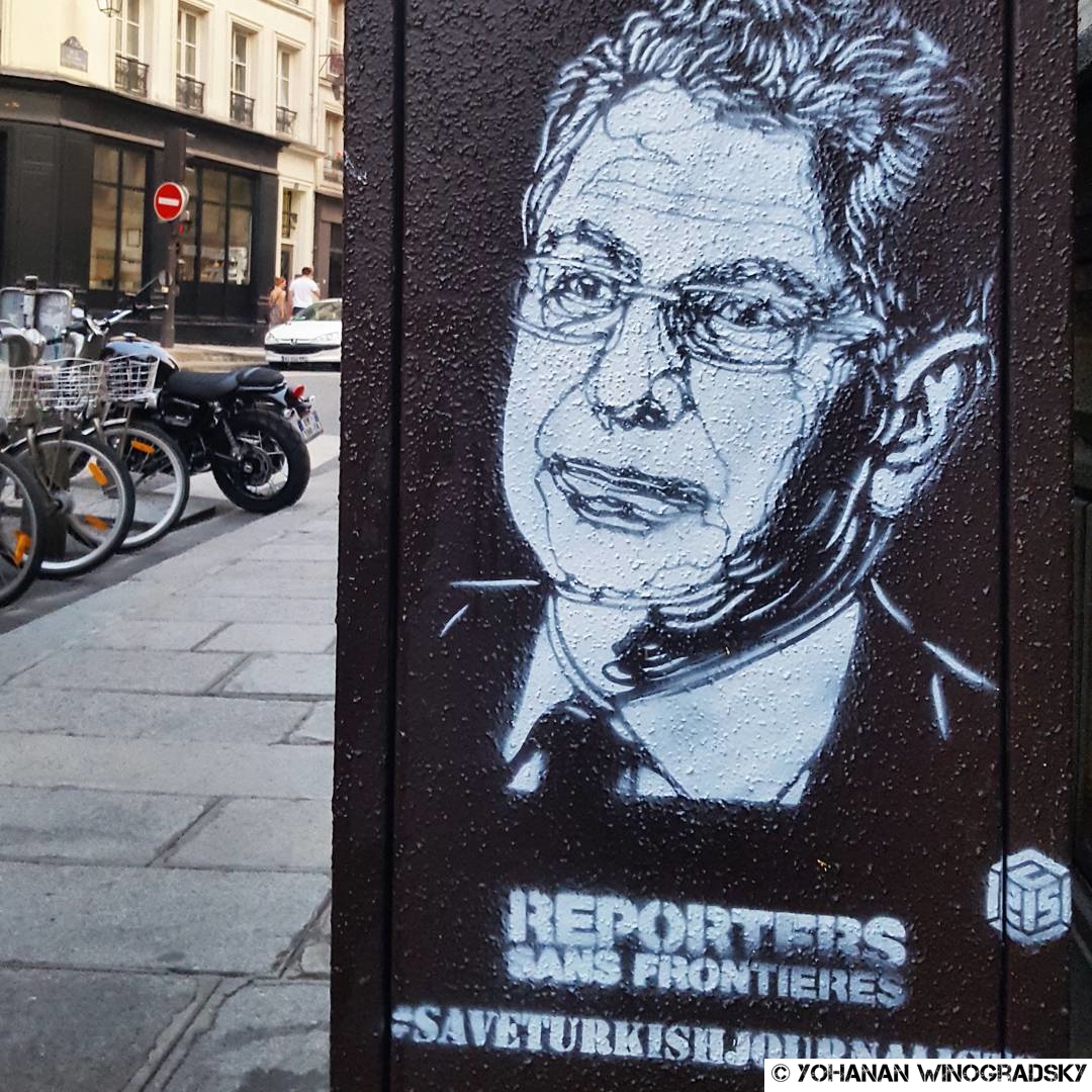 streetart c215 paris campagne en soutien aux journalistes turcs