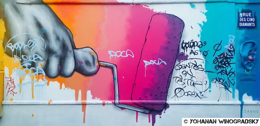 streetart paris par zabou sur la butte aux cailles
