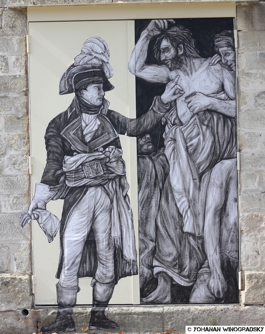 streetart levalet pour le projet "de la rue au louvre" dans les jardins des tuileries