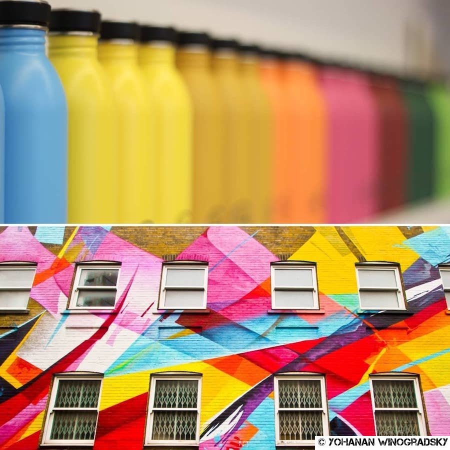 étale de peintures du magasin de la fondation louis vuitton et streetart mur à londres de madc