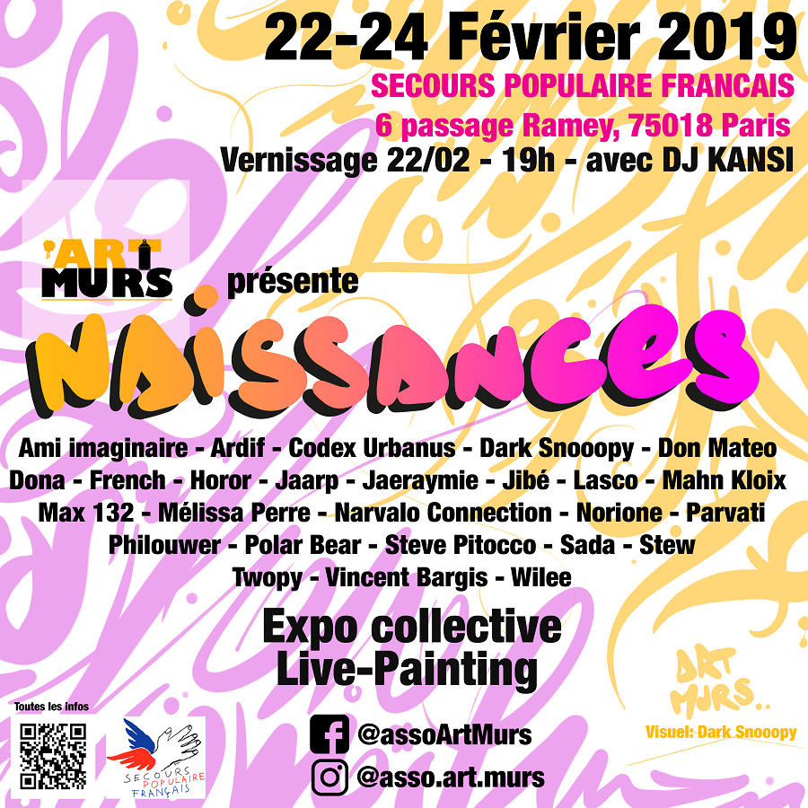 exposition événement "naissances" au secours populaire 22-24 février 2019